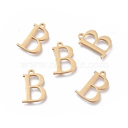 304 Stainless Steel Charms, Greek Alphabet, Golden, Letter.B, 14x9x1mm, Hole: 1.2mm(STAS-K215-10G)