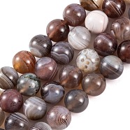 Natural Botswana Agate Beads Strands, Dyed, Round, 8mm, Hole: 1mm, about 50pcs/strand, 15.7 inch(G-S279-08-8mm)