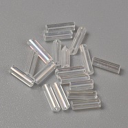 300Pcs Transparent Glass Round Bugle Beads, Round Hole, Clear, 6~7x2mm, Hole: 0.8~0.9mm(GLAA-WH0015-74B)