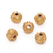 Brass Beads, Long-Lasting Plated, Matte Style, Square, Real 18K Gold Plated, 6.5~7x5.5mm, Hole: 1.6mm(X-KK-G390-26MG)