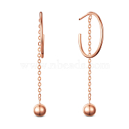 SHEGRACE 925 Sterling Silver Stud Earrings, Half Hoop Earrings, with Arch and Bead, Rose Gold, 49mm
Packing Size: 53x53x37mm(JE533B)