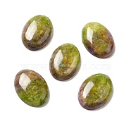 Natural Calcite Cabochons, Dyed, Oval, Yellow Green, 30x22x7.5mm(G-I339-07F)