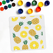 PET Hollow Out Drawing Painting Stencils, for DIY Scrapbook, Photo Album, Pineapple Pattern, 300x300mm(DIY-WH0402-032)