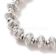 Tibetan Style Bicone Alloy Bead Strands, Lead Free & Cadmium Free, Antique Silver, 7x6mm, Hole: 2mm, about 34pcs/strand, 8 inch(TIBEB-O007-14-RS)