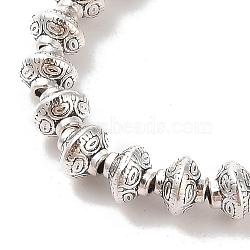 Tibetan Style Bicone Alloy Bead Strands, Lead Free & Cadmium Free, Antique Silver, 7x6mm, Hole: 2mm, about 34pcs/strand, 8 inch(TIBEB-O007-14-RS)