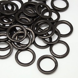 Dyed Wood Jewelry Findings Coconut Linking Rings, Black, 35~36x3~6mm(COCO-O006B-07)