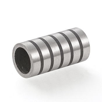 304 Stainless Steel Bead, Column, Stainless Steel Color, 20x10x10mm, Hole: 7mm