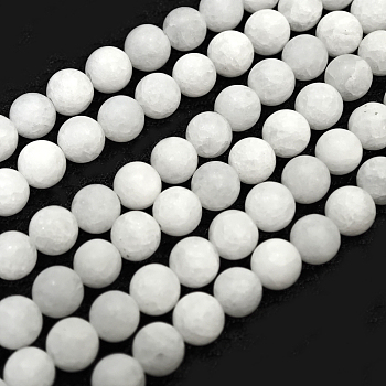 Natural Malaysia Jade Beads Strands, Round, Dyed & Heated, Frosted, 6mm, Hole: 1mm, about 64pcs/strand, 15 inch