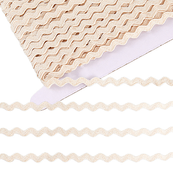 Cotton Wavy Fringe Trim Ribbon, Wave Bending Lace Trim, for Clothes Sewing and Art Craft Decoration, Floral White, 3/8 inch(9.5mm)