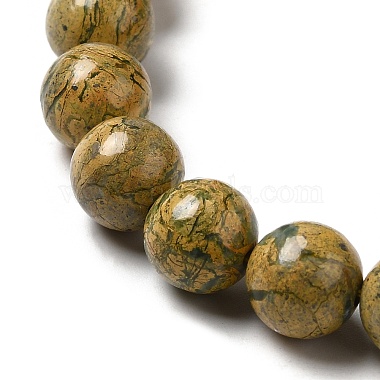 Brins de perles en pierre verdite naturelle(G-P515-A03-01)-3