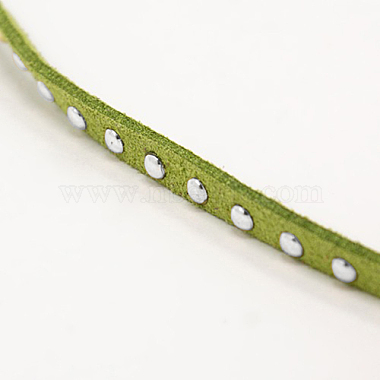 Silver Aluminum Studded Faux Suede Cord(LW-D004-12-S)-2