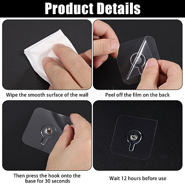 36Pcs Acrylic Traceless Hook Hangers(AJEW-CA0005-07E)-4