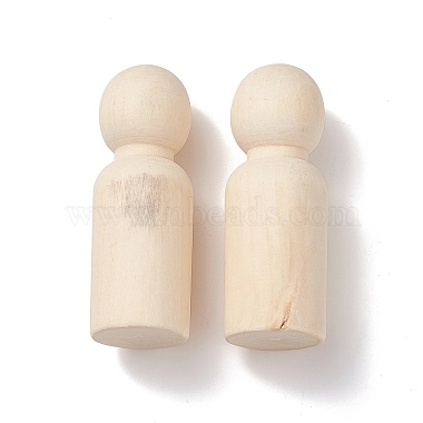 (Defective Closeout Sale: Marking)Unfinished Wood Male Peg Dolls People Bodies(DIY-XCP0002-26)-2