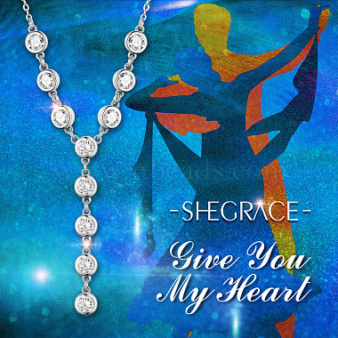 SHEGRACE Rhodium Plated 925 Sterling Silver Pendant Necklaces(JN798A)-3