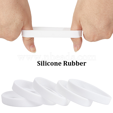 Flat Plain Silicone Cord Bracelet for Men Women(BJEW-WH0016-32C)-6