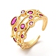 Brass Micro Pave Cubic Zirconia Cuff Rings for Women(RJEW-P087-05G-01)-1