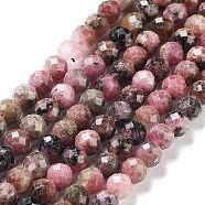 Natural Rhodonite Beads Strands, Faceted, Round, 5.5mm, Hole: 0.7mm, about 69pcs/strand, 14.96''(38cm)(G-J400-E14-04)