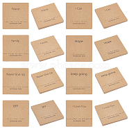 80Pcs 8 Patterns Paper Necklace Display Cards, Square with Word Pattern, Word, 8x8x0.04cm, 10pcs/pattern(DIY-FG0001-82)