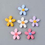 Resin Cabochons, Opaque, Flower, Mixed Color, 16x15.5x6.5mm(RESI-R429-01A)