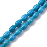 Synthetic Howlite Beads Strands, Rice, Dyed, 8x5mm, Hole: 1.2mm, about 50pcs/strand, 16.14 inch(41cm)(G-F783-B01-01)