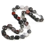 Natural Bloodstone Nuggets Beaded Necklaces for Women Men, 20.08~21.26 inch(51~54cm)(NJEW-K388-01G)