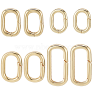 8Pcs 4 Styles Brass Twister Clasps, Long-Lasting Plated, Oval, Real 18K Gold Plated, 13~29x10~15.5x2~4mm, 2pcs/style(KK-SC0004-80)