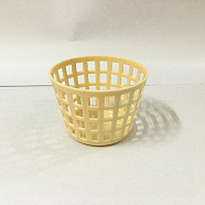 Plastic Doll Laundry Basket Basket, Doll Accessories Supplies, Champagne Yellow, 45x32mm(DOLL-PW0004-02B)