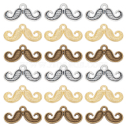 120Pcs 3 Colors Alloy Pendants, Mustache, Mixed Color, 10x20x1.2mm, Hole: 1.6mm, 40pcs/color(FIND-SC0008-36)