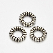 Ring Tibetan Style Alloy Spacer Beads, Antique Silver, 6x1mm, Hole: 3mm(TIBEB-D029-AS)