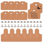 Leather Clothing Blank Labels, with Rivets, Rectangle, Blanched Almond, 5x3.75x0.24cm, Hole: 3.5mm(DIY-WH0308-363B)