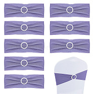 Polyester Stretch Chair Sashes Bows for Wedding Reception, Elastic Chair Cover Bands with Plastic Buckle Slider for Banquet, Party, Hotel Event Decorations, Lilac, 145x330x0.6mm(AJEW-WH0041-20)