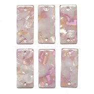 Cellulose Acetate(Resin) Links Connectors, Rectangle, Pink, 22x10x2.5mm(KY-R025-03A)