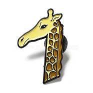 Number Enamel Pin, Electrophoresis Black Plated Alloy Giraffe Pattern Brooch for Backpack Clothes, Num.7, 35x21x1.3mm, Pin: 1.1mm(JEWB-A008-01-7)