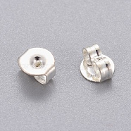304 Stainless Steel Ear Nuts, Friction Earring Backs for Stud Earrings, Silver, 5x4.5x2.6mm, Hole: 1mm(STAS-I100-01S)