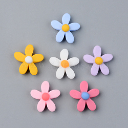 Resin Cabochons, Opaque, Flower, Mixed Color, 16x15.5x6.5mm(RESI-R429-01A)