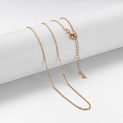Brass Chain Necklaces, Cable Chain, with Lobster Clasps, Golden, 17 inch(X-MAK-F013-06G)