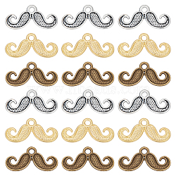 120Pcs 3 Colors Alloy Pendants, Mustache, Mixed Color, 10x20x1.2mm, Hole: 1.6mm, 40pcs/color(FIND-SC0008-36)