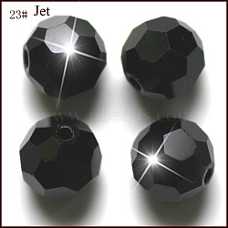 Imitation Austrian Crystal Beads, Grade AAA, Faceted(32 Facets), Round, Black, 4mm, Hole: 0.7~0.9mm(SWAR-F021-4mm-280)