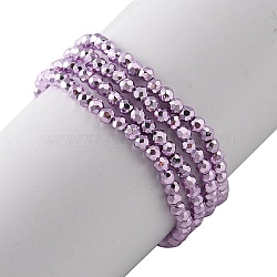 Electroplate Beads Strands, Faceted, Round, Purple Plated, 2x2mm, Hole: 0.5mm, about 186~209pcs/strand, 13.78~16.14''(35~41cm)(EGLA-H104-01A)