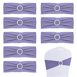 Polyester Stretch Chair Sashes Bows for Wedding Reception, Elastic Chair Cover Bands with Plastic Buckle Slider for Banquet, Party, Hotel Event Decorations, Lilac, 145x330x0.6mm(AJEW-WH0041-20)