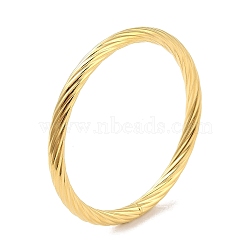 304 Stainless Steel Twisted Ring Bangles for Women Men, Real 18K Gold Plated, Inner Diameter: 2-1/2 inch(6.45cm), 6.5mm(BJEW-Z064-01G)