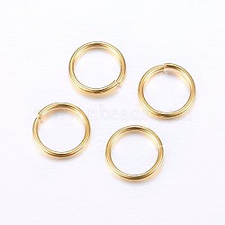 304 Stainless Steel Open Jump Rings, Golden, 24 Gauge, 3x0.5mm, Inner Diameter: 2mm(X-STAS-O098-01G-01)