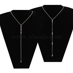 8Pcs 4 Styles Alloy Backdrop Necklace Body Chain, Flat Round Rhinestone Pendant Body Decoration for Women Backless Off-shouder Dressing, Platinum & Light Gold, 710~720mm, 2pcs/style(NJEW-CA0001-15)