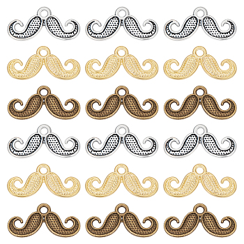 120Pcs 3 Colors Alloy Pendants, Mustache, Mixed Color, 10x20x1.2mm, Hole: 1.6mm, 40pcs/color