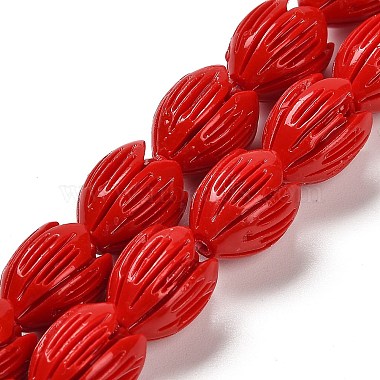 Red Flower Synthetic Coral Beads