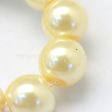 Backen gemalt pearlized Glasperlen runden Perle Stränge(HY-Q003-10mm-21)-3