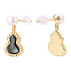 Gourd Natural Black Lip Shell & Pearl Dangle Stud Earrings(PEAR-N020-05R)-1