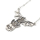 Alloy Skull with Bat Pendant Necklace(NJEW-G056-02AS)-1
