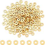 200Pcs Matte Style Brass Spacer Beads, Long-Lasting Plated, Flat Round, Real 14K Gold Plated, 4x1mm, Hole: 1.6mm(KK-NB0001-34)