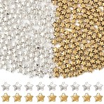 500Pcs 2 Colors CCB Plastic Beads, Star, Golden & Silver, 6x6.5x3.5mm, Hole: 1.2mm, 250pcs/color(CCB-YW0001-65)